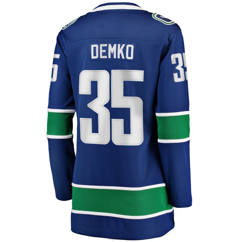 NHL Women Vancouver Canucks Thatcher Demko Fanatics Branded Blue Home Breakaway Player Jersey D002V1460 Clothing