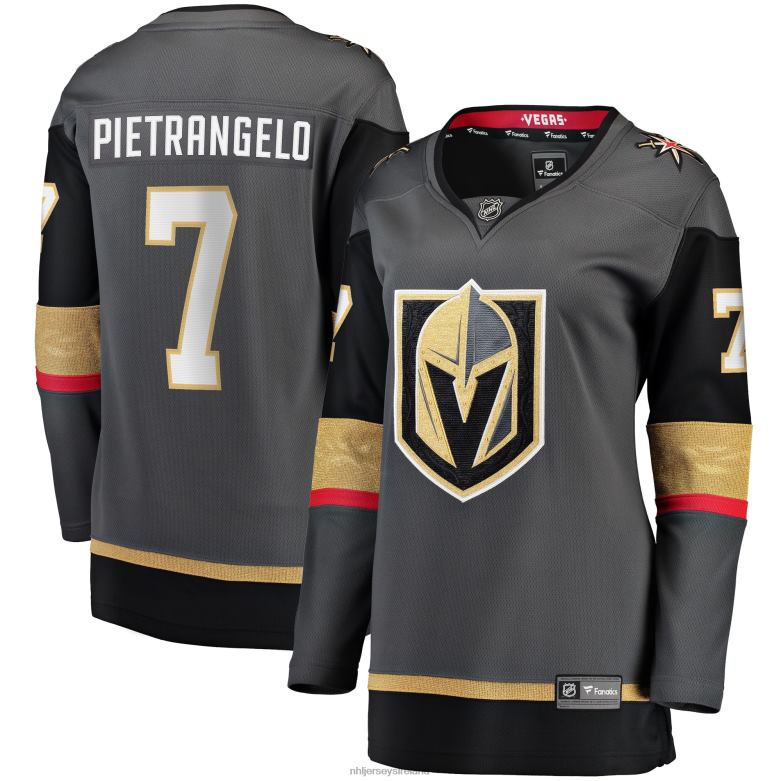 NHL Women Vegas Golden Knights Alex Pietrangelo Fanatics Branded Gray Alternate Breakaway Player Jersey D002V2439 Clothing