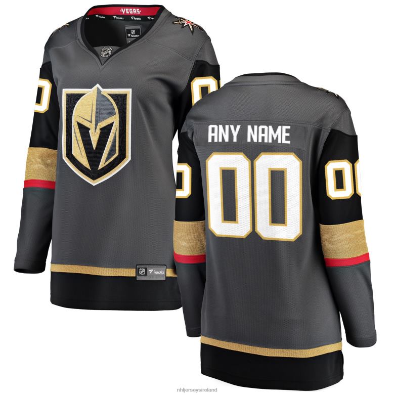 NHL Women Vegas Golden Knights Fanatics Branded Gray Alternate Breakaway Custom Jersey D002V469 Clothing