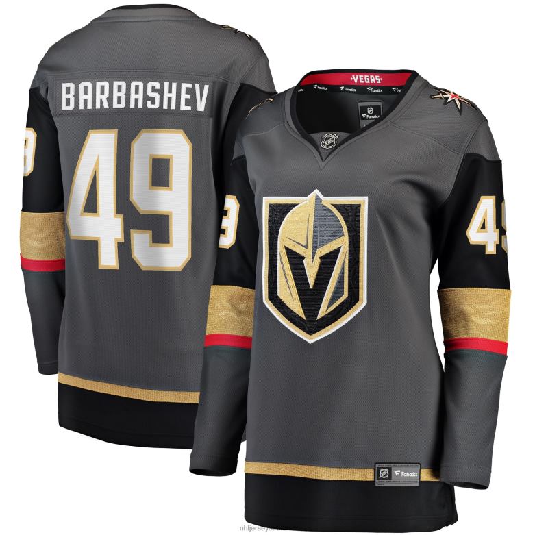 NHL Women Vegas Golden Knights Ivan Barbashev Fanatics Branded Gray Home Breakaway Jersey D002V2402 Clothing