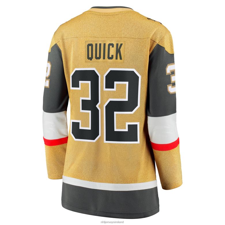 NHL Women Vegas Golden Knights Jonathan Quick Fanatics Branded Gold Home Breakaway Jersey D002V644 Clothing