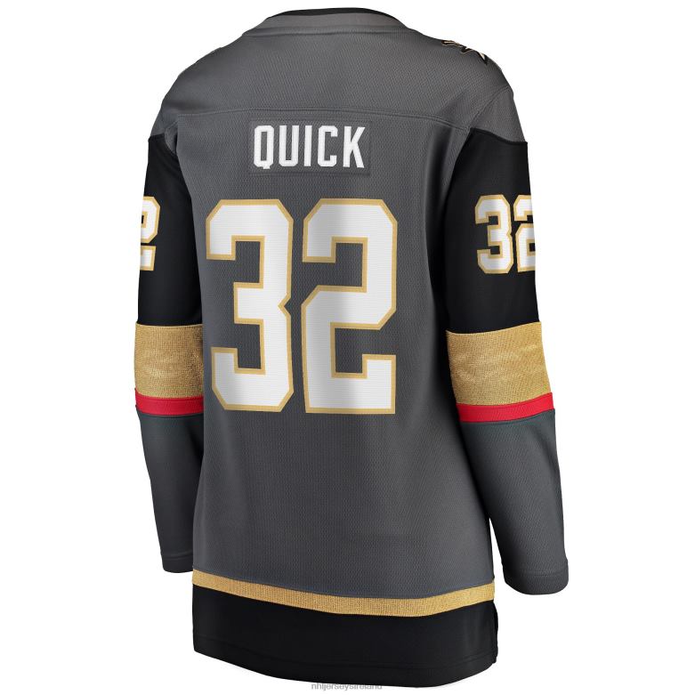 NHL Women Vegas Golden Knights Jonathan Quick Fanatics Branded Gray Home Breakaway Jersey D002V734 Clothing