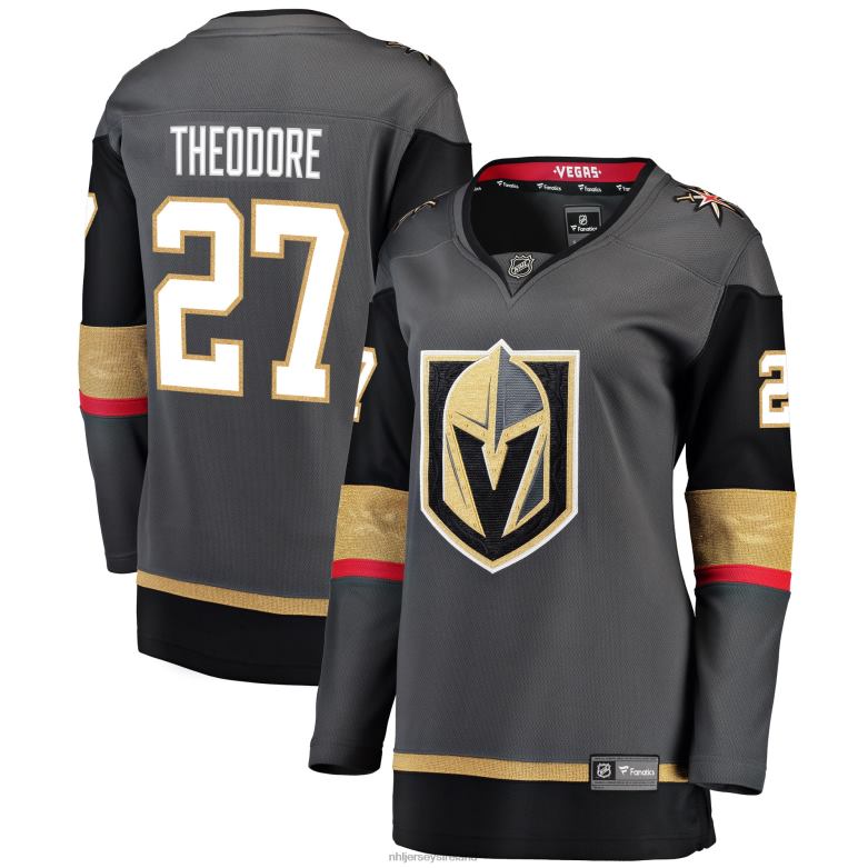 NHL Women Vegas Golden Knights Shea Theodore Fanatics Branded Gray Alternate Breakaway Player Jersey D002V1803 Clothing