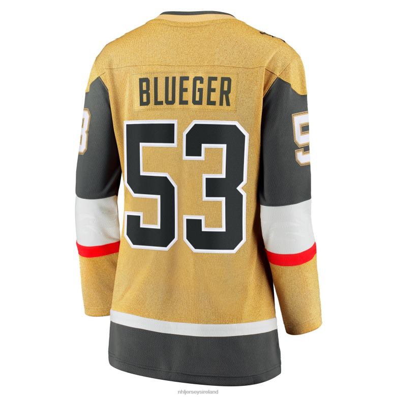 NHL Women Vegas Golden Knights Teddy Blueger Fanatics Branded Gold Home Breakaway Jersey D002V1589 Clothing