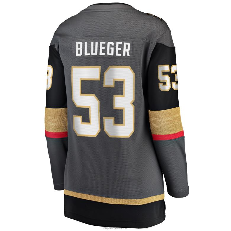 NHL Women Vegas Golden Knights Teddy Blueger Fanatics Branded Gray Home Breakaway Jersey D002V2433 Clothing