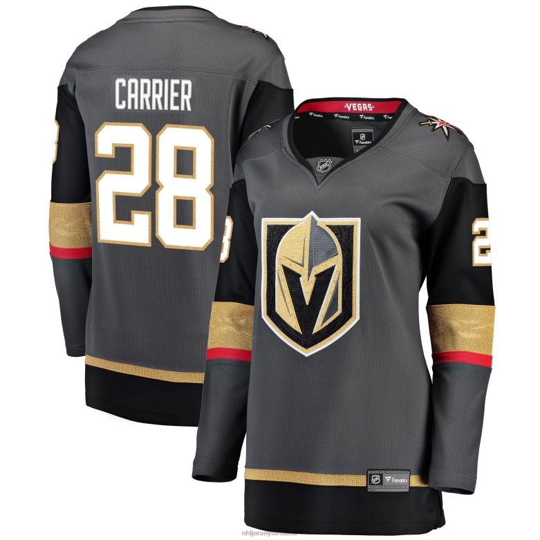 NHL Women Vegas Golden Knights William Carrier Fanatics Branded Gray Alternate Breakaway Player Jersey D002V1912 Clothing