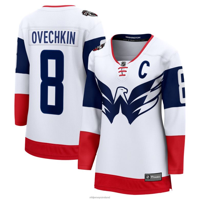 NHL Women Washington Capitals Alexander Ovechkin Fanatics Branded White 2023 Stadium Series Breakaway Player Jersey D002V915 Clothing