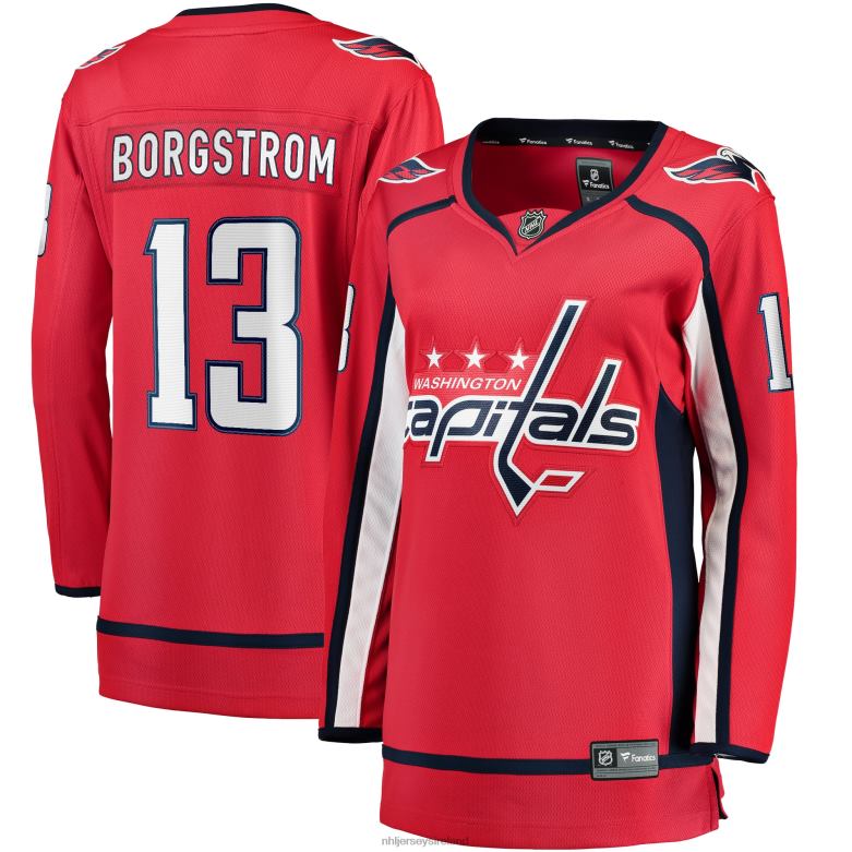 NHL Women Washington Capitals Henrik Borgstrom Fanatics Branded Red Home Breakaway Player Jersey D002V2295 Clothing