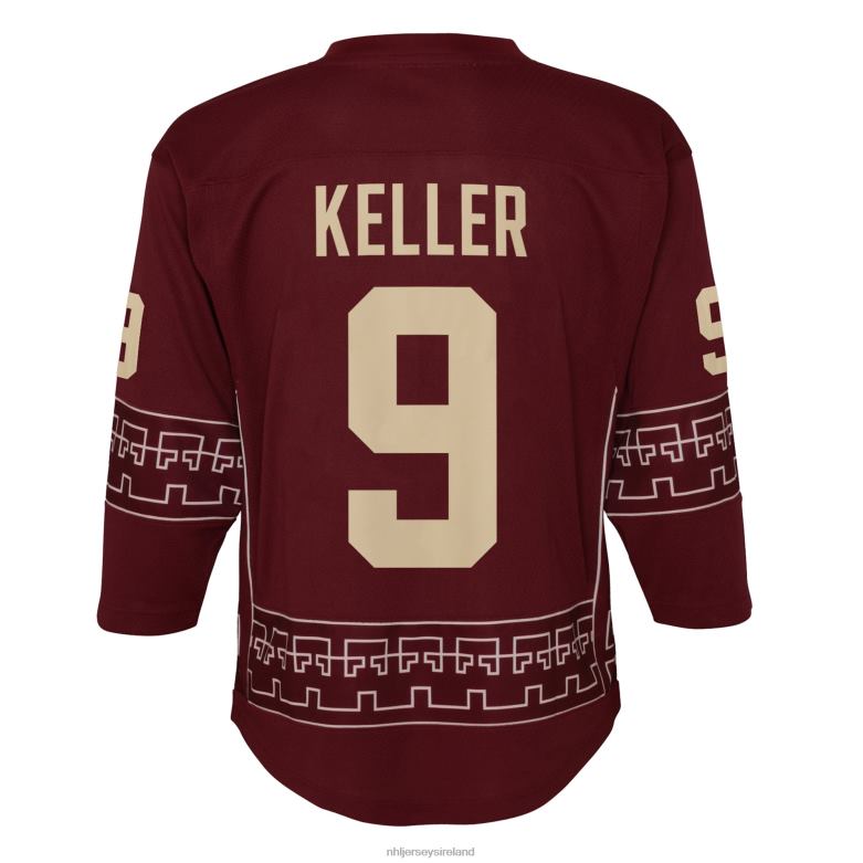 NHL Youth Arizona Coyotes Clayton Keller Garnet Alternate 2022/23 Replica Player Jersey D002V599 Clothing