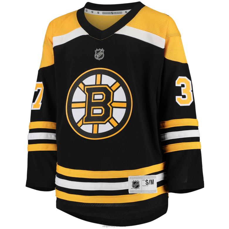 NHL Youth Boston Bruins Patrice Bergeron Black Home Replica Player Jersey D002V101 Clothing