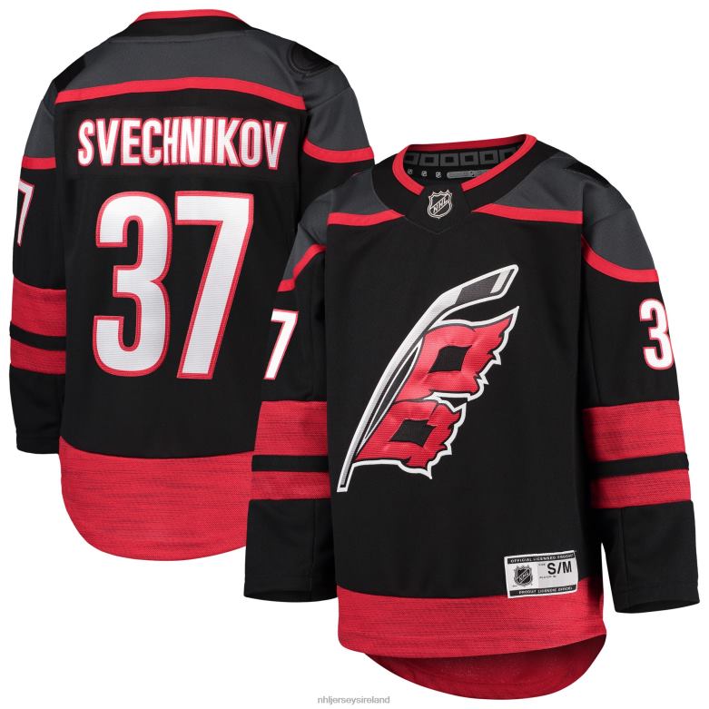 NHL Youth Carolina Hurricanes Andrei Svechnikov Black Alternate Premier Player Jersey D002V255 Clothing