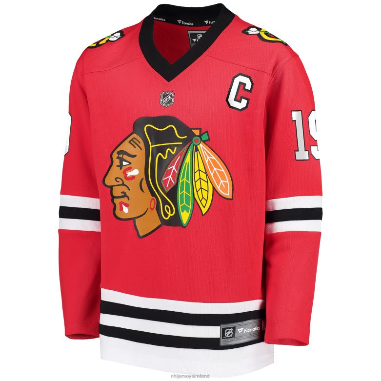 NHL Youth Chicago Blackhawks Jonathan Toews Fanatics Branded Red Replica Player Jersey D002V1195 Clothing