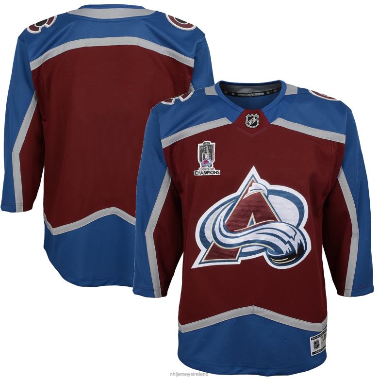 NHL Youth Colorado Avalanche Burgundy Home 2022 Stanley Cup Champions Premier Jersey D002V991 Clothing