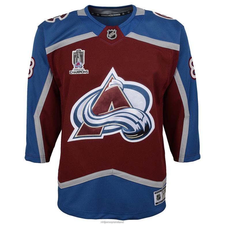 NHL Youth Colorado Avalanche Cale Makar Burgundy Home 2022 Stanley Cup Champions Premier Player Jersey D002V412 Clothing