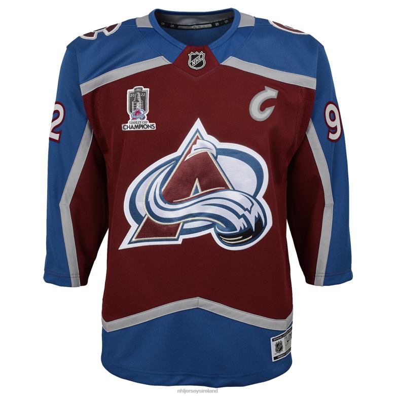 NHL Youth Colorado Avalanche Gabriel Landeskog Burgundy Home 2022 Stanley Cup Champions Premier Player Jersey D002V916 Clothing