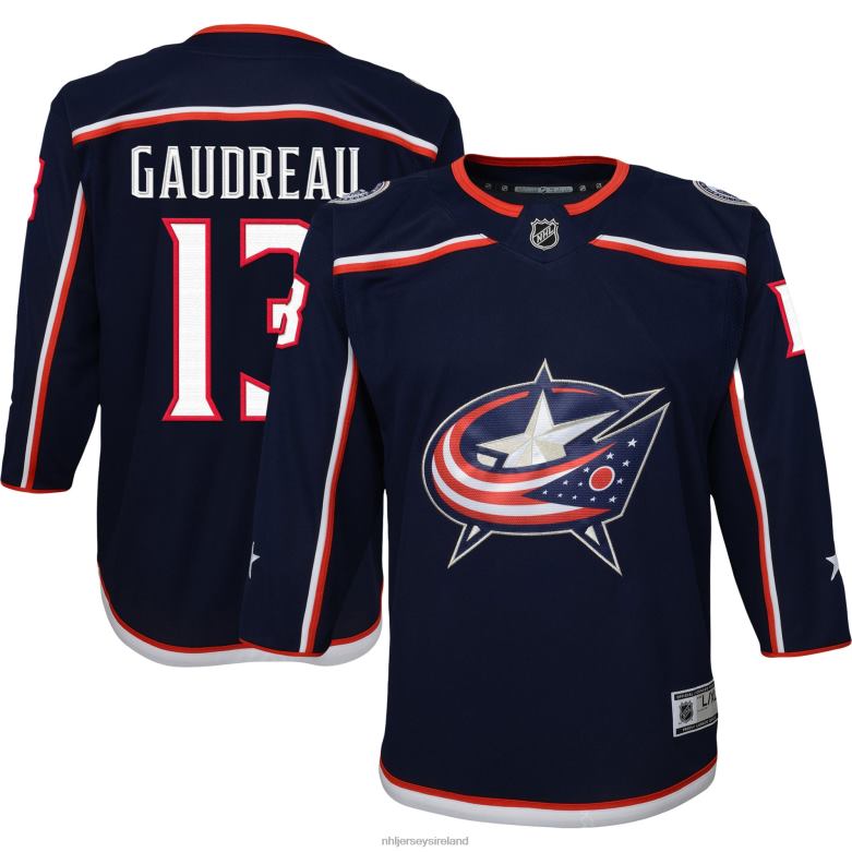 NHL Youth Columbus Blue Jackets Johnny Gaudreau Navy 2022/23 Premier Player Jersey D002V1250 Clothing