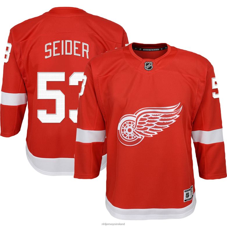 NHL Youth Detroit Red Wings Moritz Seider Red 2022/23 Premier Player Jersey D002V364 Clothing