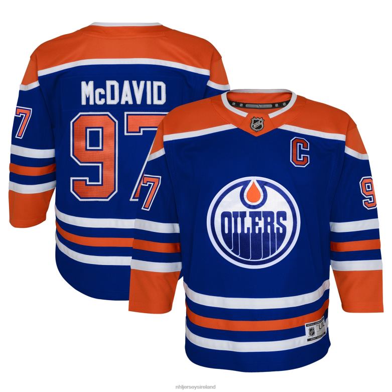 NHL Youth Edmonton Oilers Connor Mcdavid Royal Home Premier Player Jersey D002V140 Clothing
