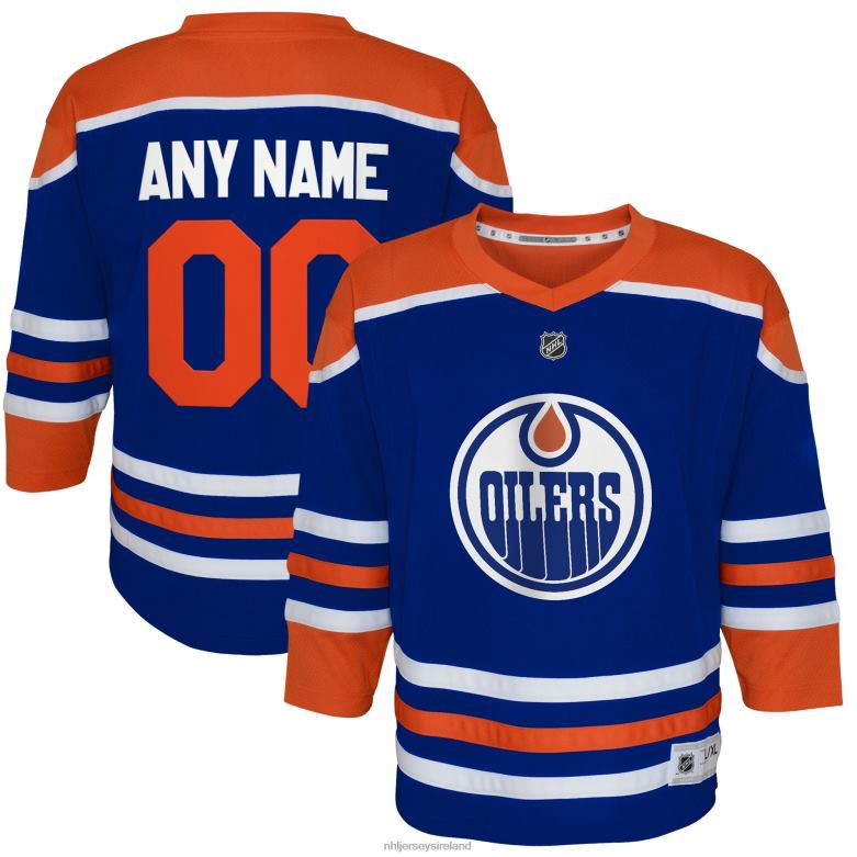 NHL Youth Edmonton Oilers Royal Home Replica Custom Jersey D002V873 Clothing