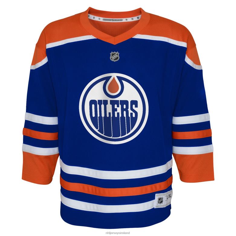 NHL Youth Edmonton Oilers Royal Home Replica Custom Jersey D002V873 Clothing