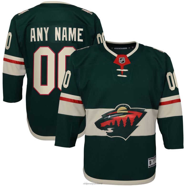 NHL Youth Minnesota Wild Green Home Premier Custom Jersey D002V267 Clothing