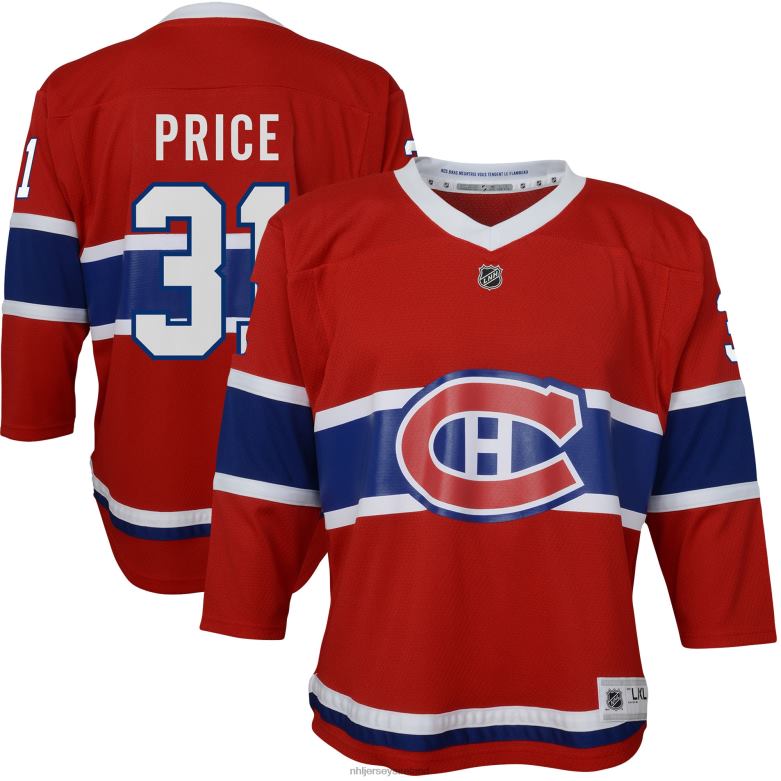 NHL Youth Montreal Canadiens Carey Price Red Home Replica Player Jersey D002V731 Clothing