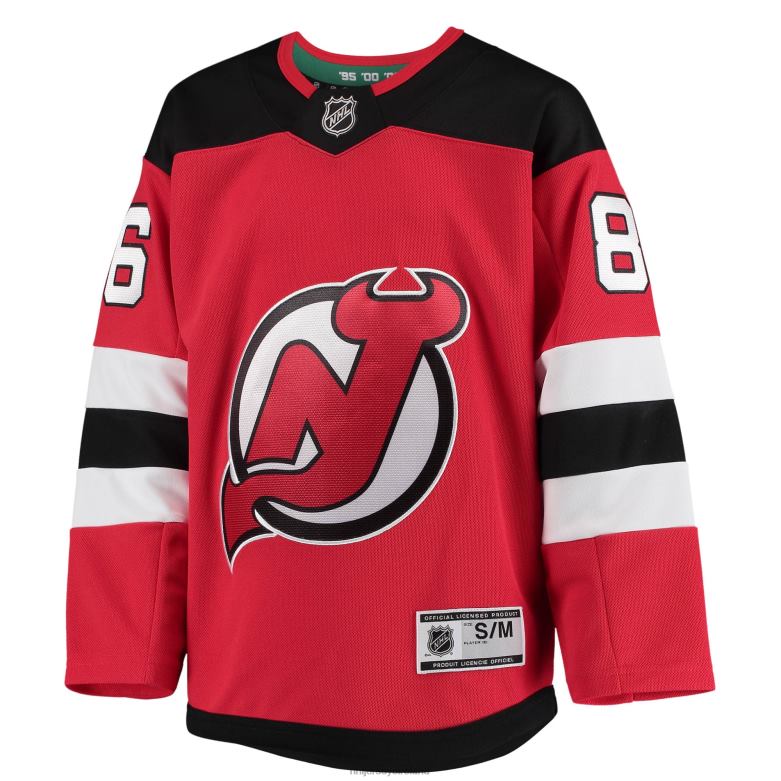 NHL Youth New Jersey Devils Jack Hughes Red Home Premier Player Jersey D002V4 Clothing