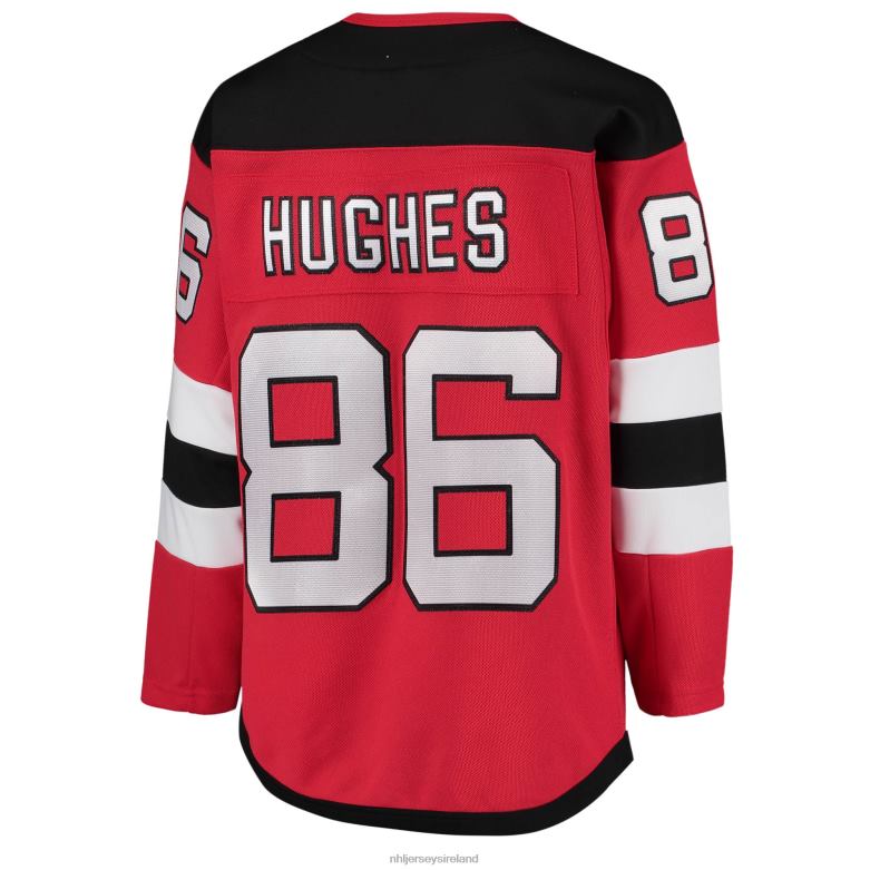 NHL Youth New Jersey Devils Jack Hughes Red Home Premier Player Jersey D002V4 Clothing