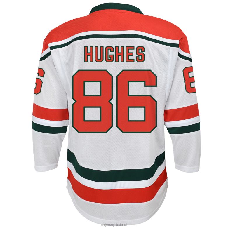 NHL Youth New Jersey Devils Jack Hughes White 2022/23 Heritage Replica Jersey D002V335 Clothing