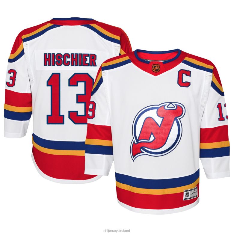NHL Youth New Jersey Devils Nico Hischier White Special Edition 20 Premier Player Jersey D002V1366 Clothing