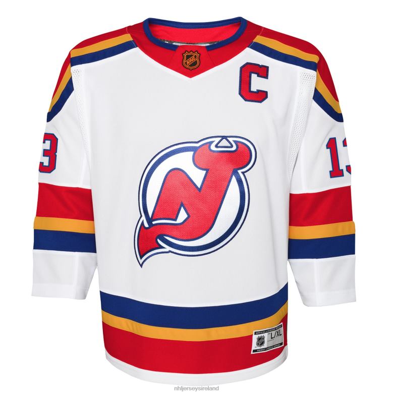 NHL Youth New Jersey Devils Nico Hischier White Special Edition 20 Premier Player Jersey D002V1366 Clothing