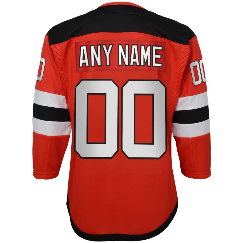 NHL Youth New Jersey Devils Red Home Premier Custom Jersey D002V244 Clothing