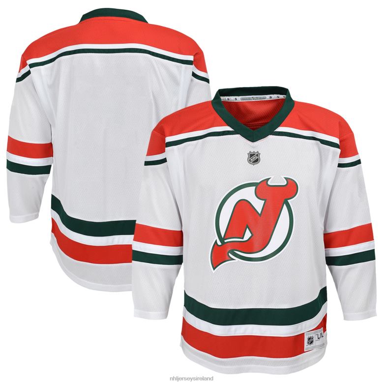 NHL Youth New Jersey Devils White 2022/23 Heritage Replica Jersey D002V929 Clothing
