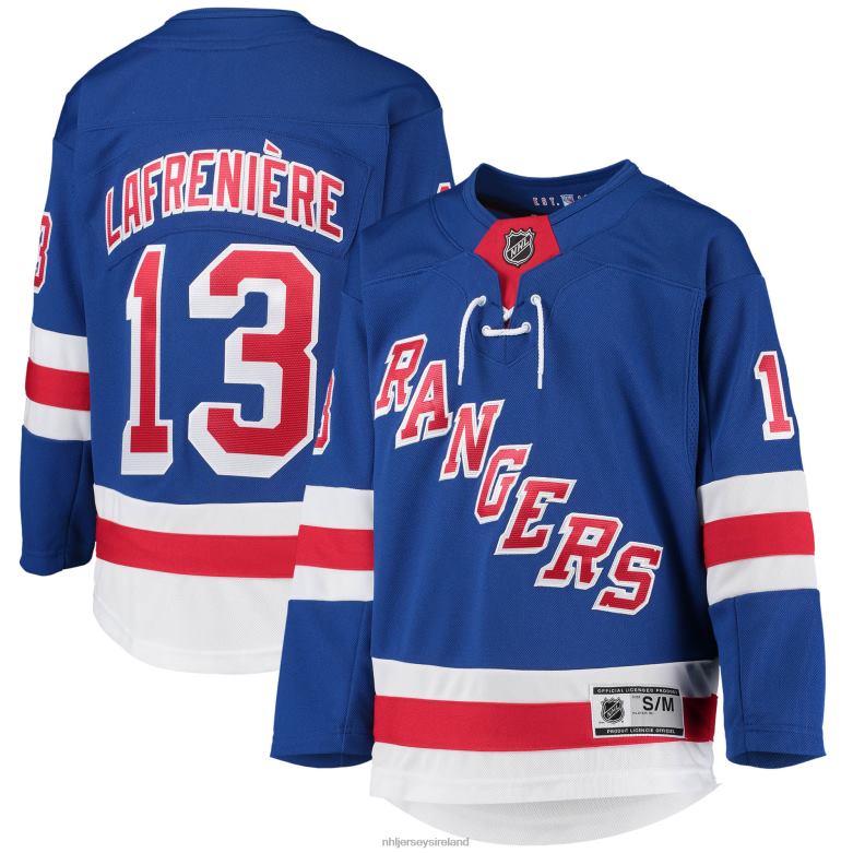 NHL Youth New York Rangers Alexis Lafreniere Blue Home Premier Player Jersey D002V448 Clothing