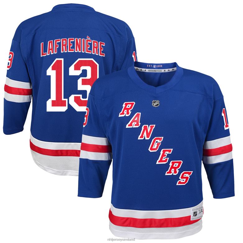 NHL Youth New York Rangers Alexis Lafreniere Blue Home Replica Player Jersey D002V638 Clothing