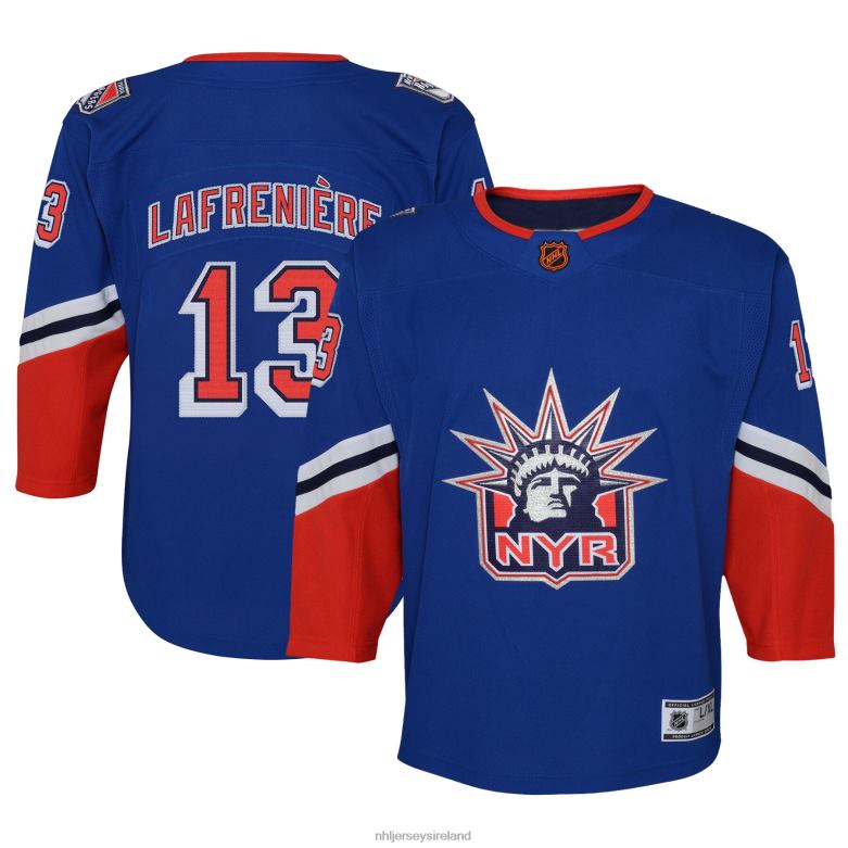 NHL Youth New York Rangers Alexis Lafreniere Royal Special Edition 20 Premier Player Jersey D002V1143 Clothing