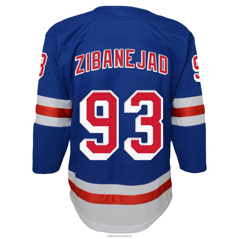 NHL Youth New York Rangers Mika Zibanejad Blue Home Premier Player Jersey D002V118 Clothing