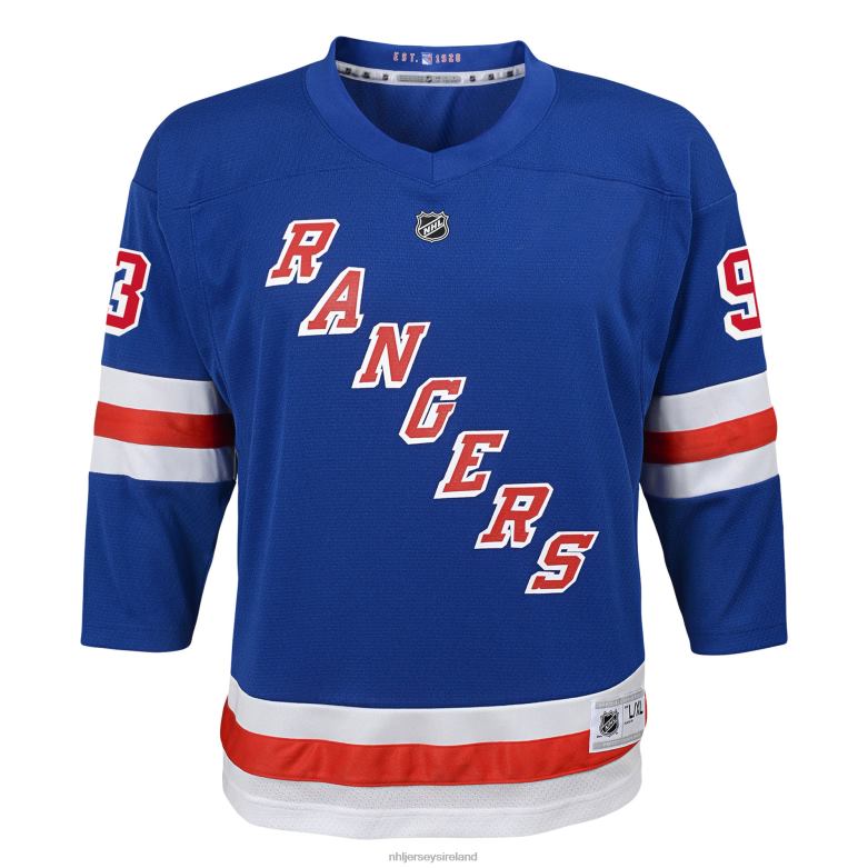 NHL Youth New York Rangers Mika Zibanejad Blue Home Replica Player Jersey D002V94 Clothing