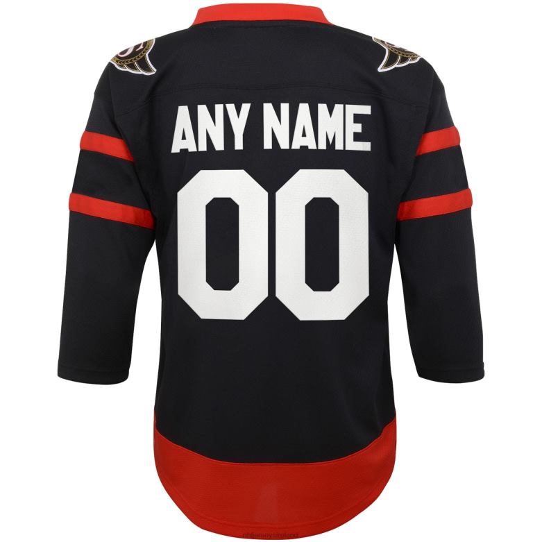 NHL Youth Ottawa Senators Black Home Replica Custom Jersey D002V1663 Clothing
