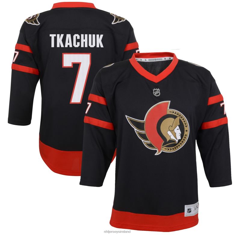 NHL Youth Ottawa Senators Brady Tkachuk Black 2020/21 Home Replica Player Jersey D002V836 Clothing