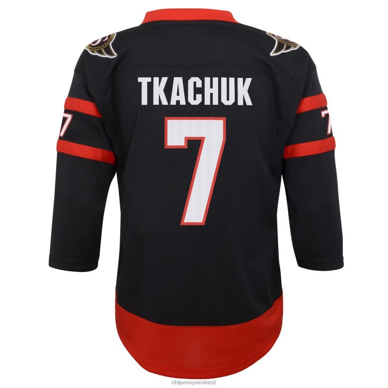 NHL Youth Ottawa Senators Brady Tkachuk Black 2020/21 Home Replica Player Jersey D002V836 Clothing