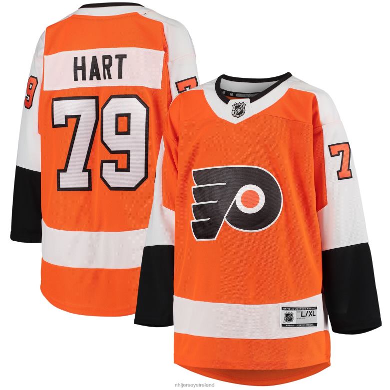 NHL Youth Philadelphia Flyers Carter Hart Orange Home Premier Player Jersey D002V798 Clothing