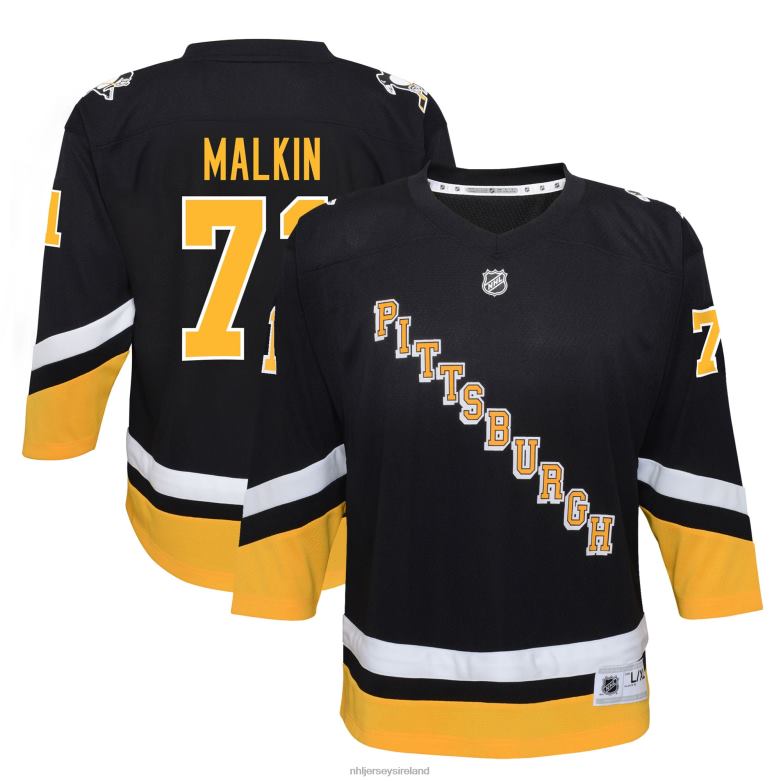 NHL Youth Pittsburgh Penguins Evgeni Malkin Black 2021/22 Alternate Replica Player Jersey D002V980 Clothing