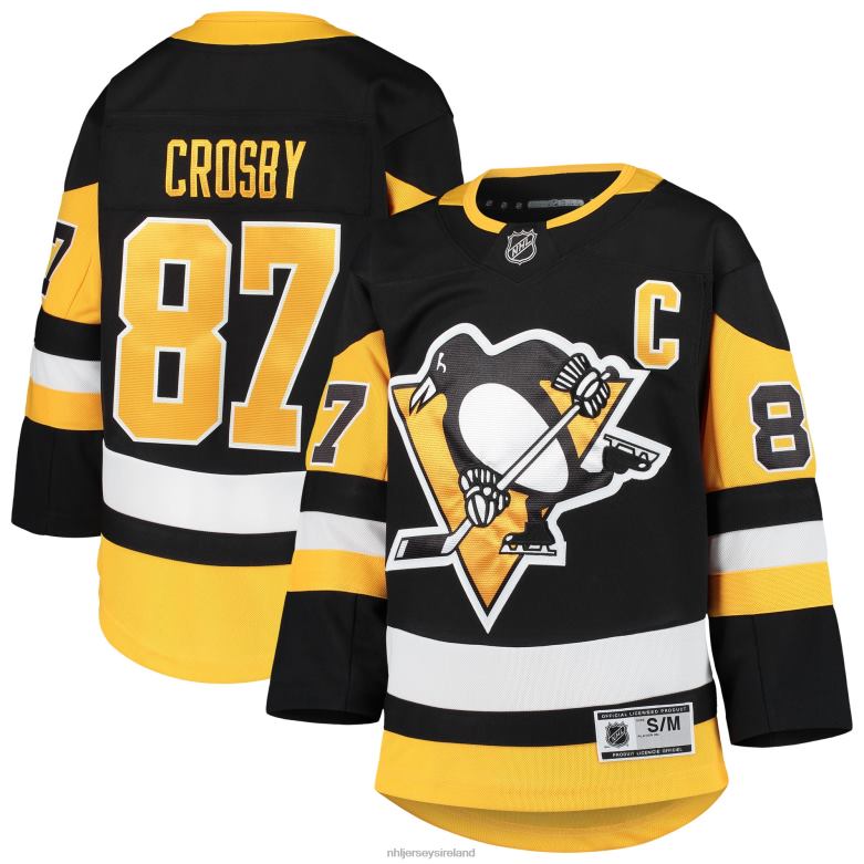 NHL Youth Pittsburgh Penguins Sidney Crosby Black Premier Player Jersey D002V228 Clothing