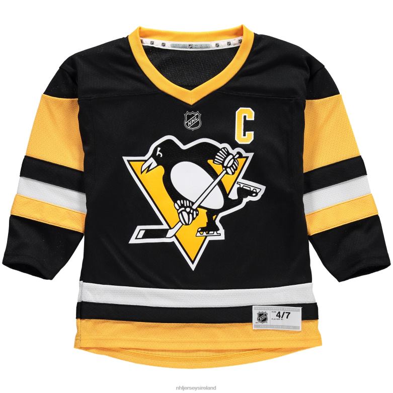 NHL Youth Preschool Pittsburgh Penguins Sidney Crosby Black Replica Player Jersey D002V458 Clothing