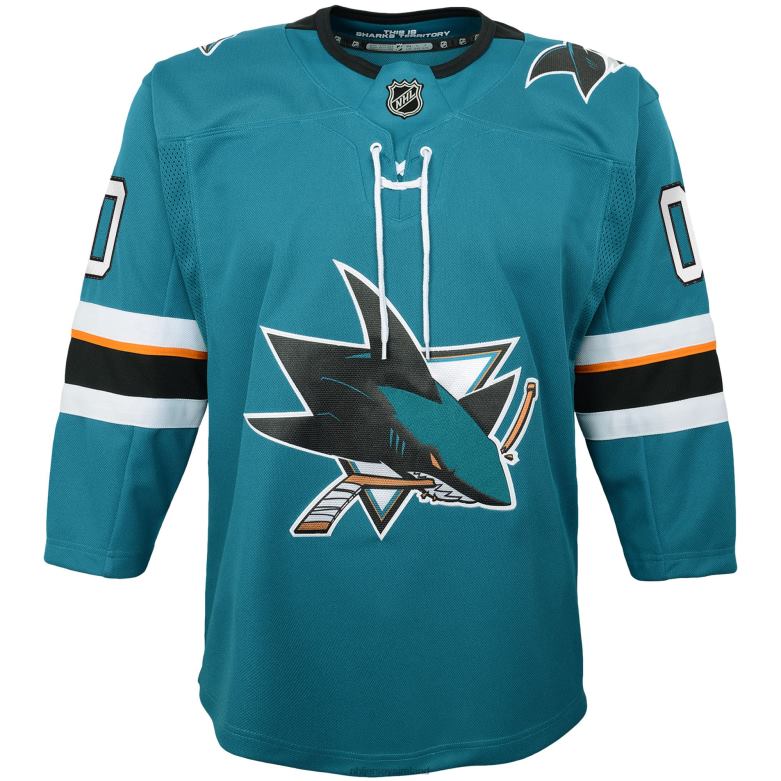 NHL Youth San Jose Sharks Teal 2019/20 Home Premier Custom Jersey D002V1916 Clothing