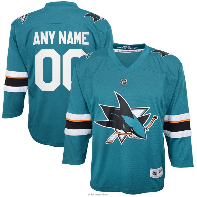 NHL Youth San Jose Sharks Teal 2021/22 Home Replica Custom Jersey D002V314 Clothing