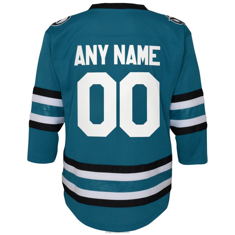 NHL Youth San Jose Sharks Teal Home Replica Custom Jersey D002V1104 Clothing