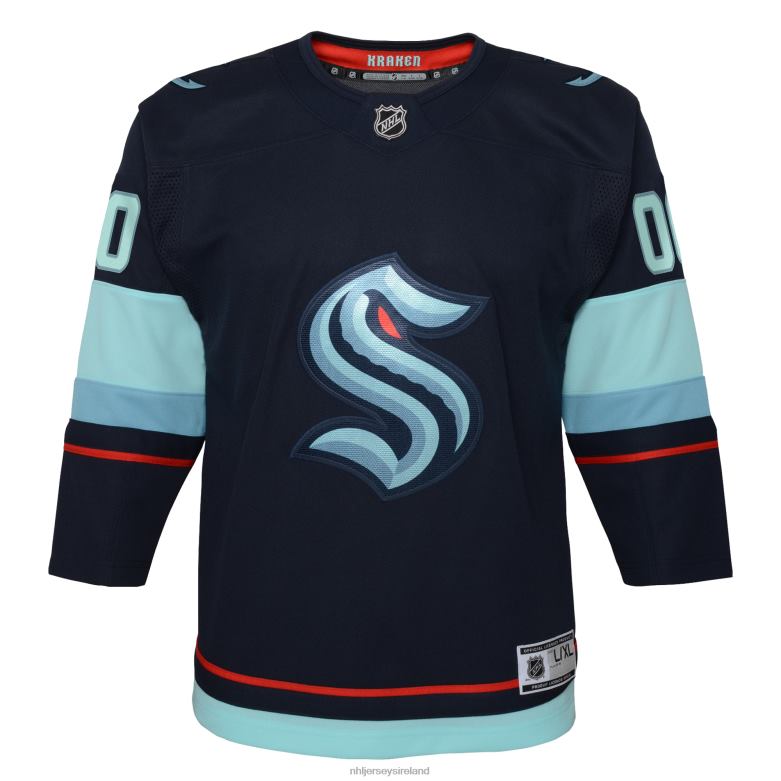 NHL Youth Seattle Kraken Navy Home Premier Custom Jersey D002V217 Clothing