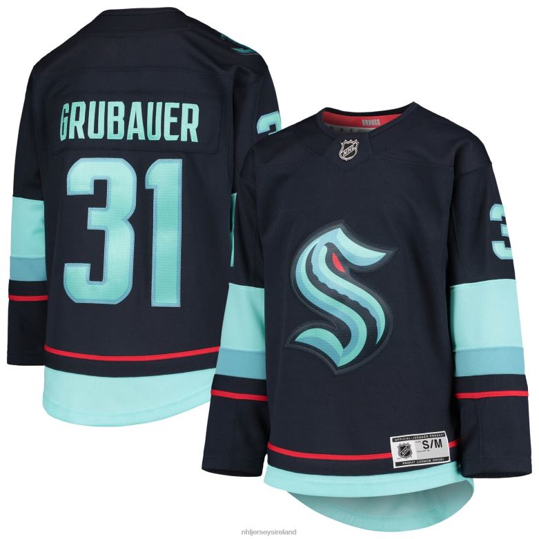 NHL Youth Seattle Kraken Philipp Grubauer Deep Sea Blue Home Premier Player Jersey D002V639 Clothing